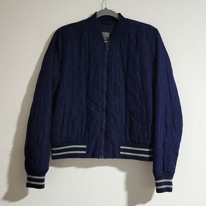 Gap Navy Blue Quilted Bomber Jacket